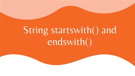 Below we have a basic syntax of the startswith method in Python str. . Startswith and endswith in c